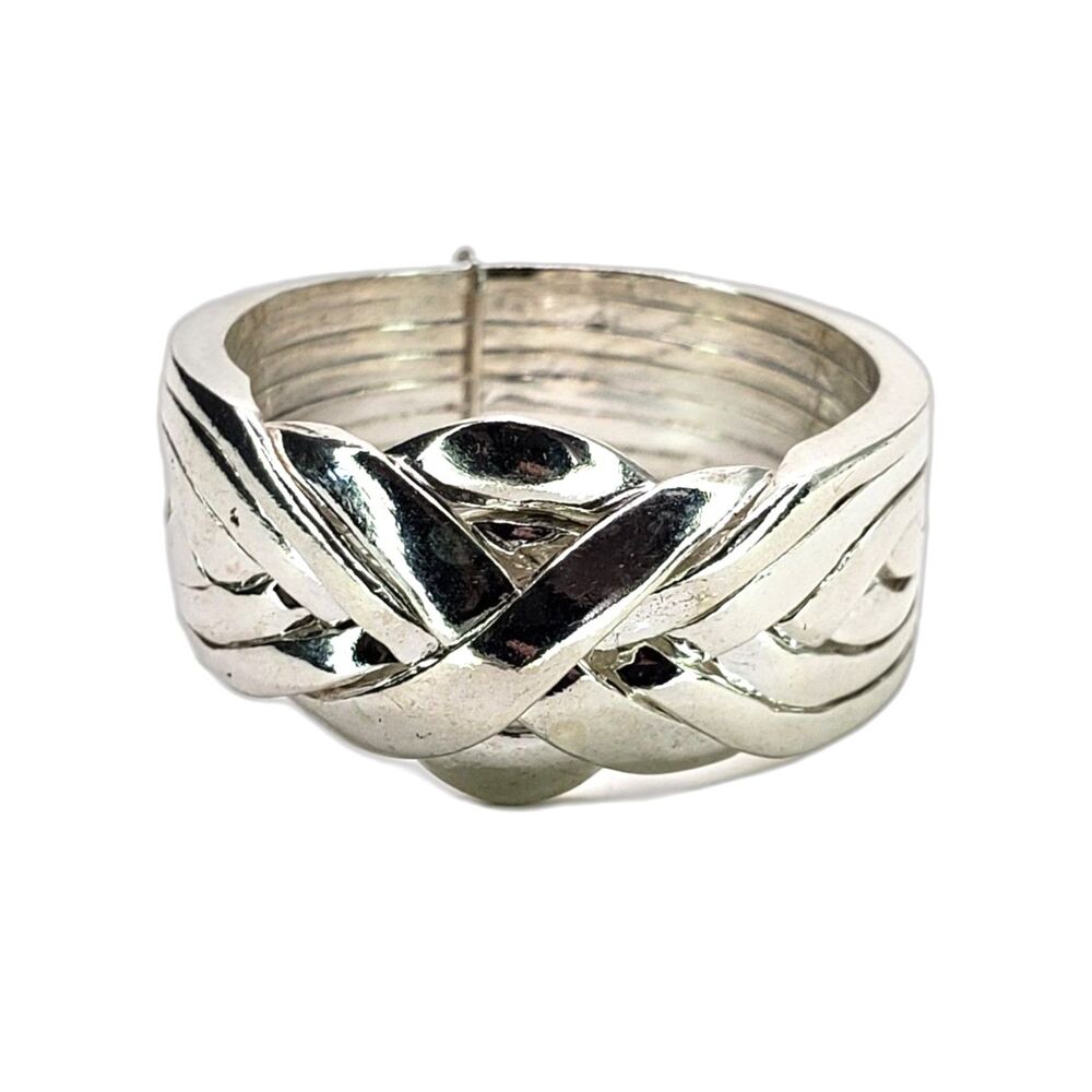 8 Band Puzzle Band 925 Sterling Silver Turkish Wedding Ring Difficult Sz 10.5 9g